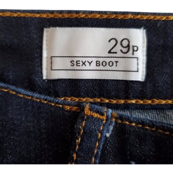 GAP 1969 SZ 29P Petite Women's Sexy Bootcut 5-Pocket Dark Wash Blue Jeans - Picture 2 of 13
